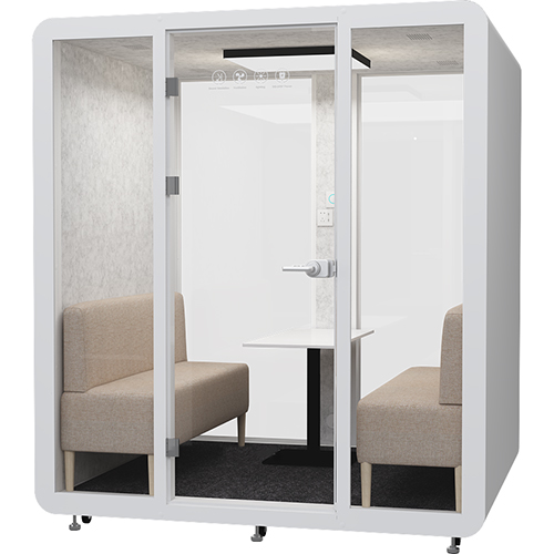 Hex Booth soundproof pod for group meetings, creative projects, or a private multipurpose space.